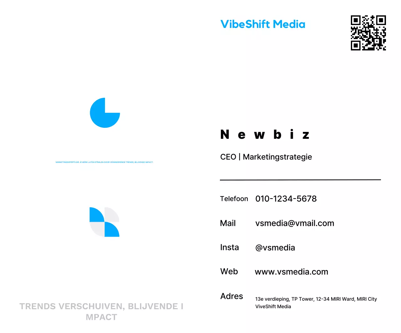 Lichtblauw geometrisch marketing promotie visitekaartje