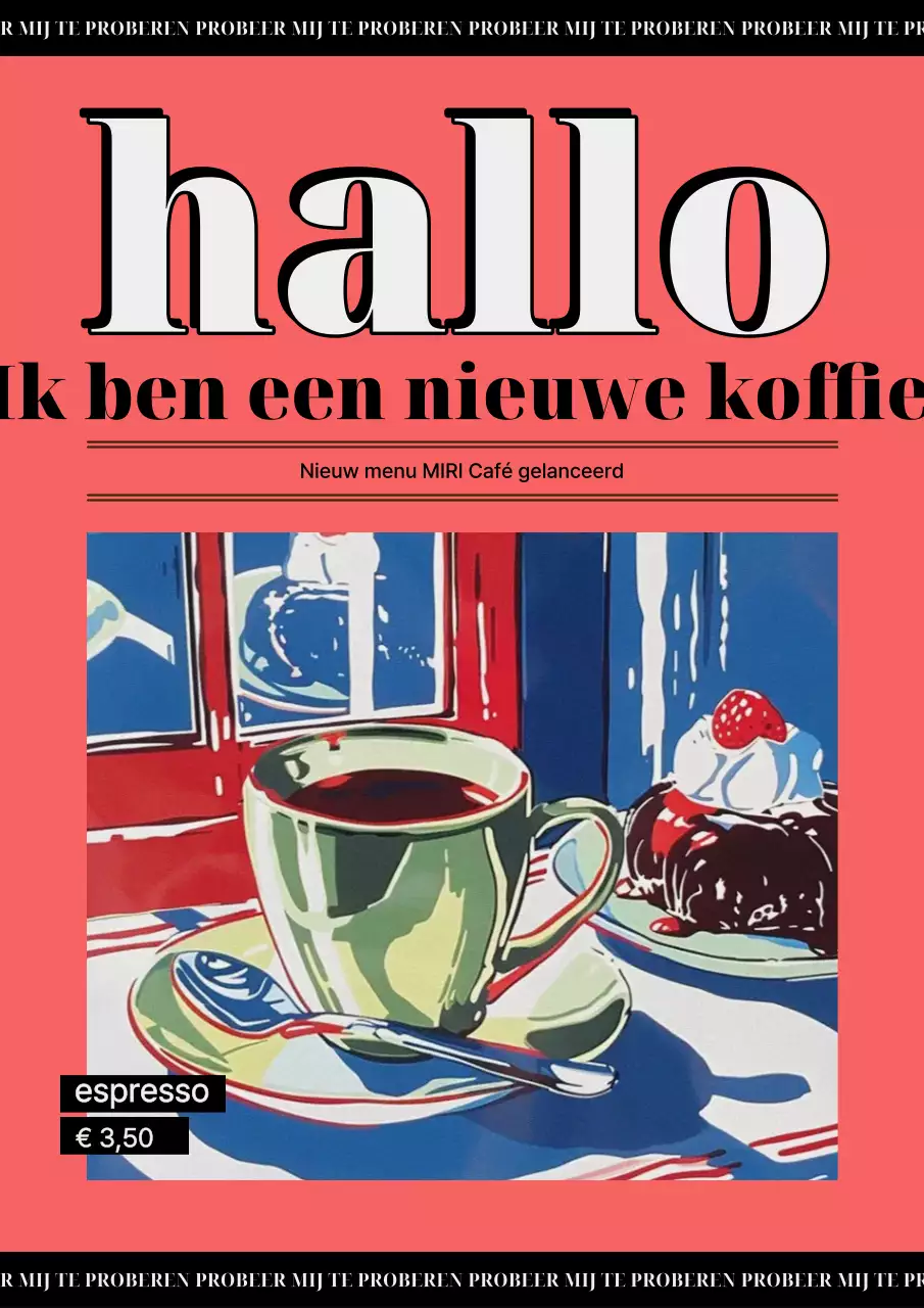 Rode vintage koffiereclame