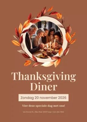 bruine rustieke uitnodiging voor Thanksgiving