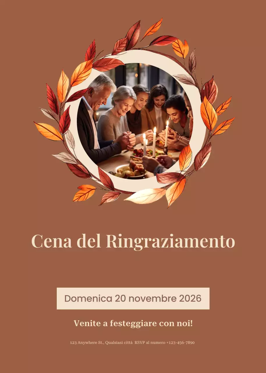 invito rustico marrone per il Ringraziamento