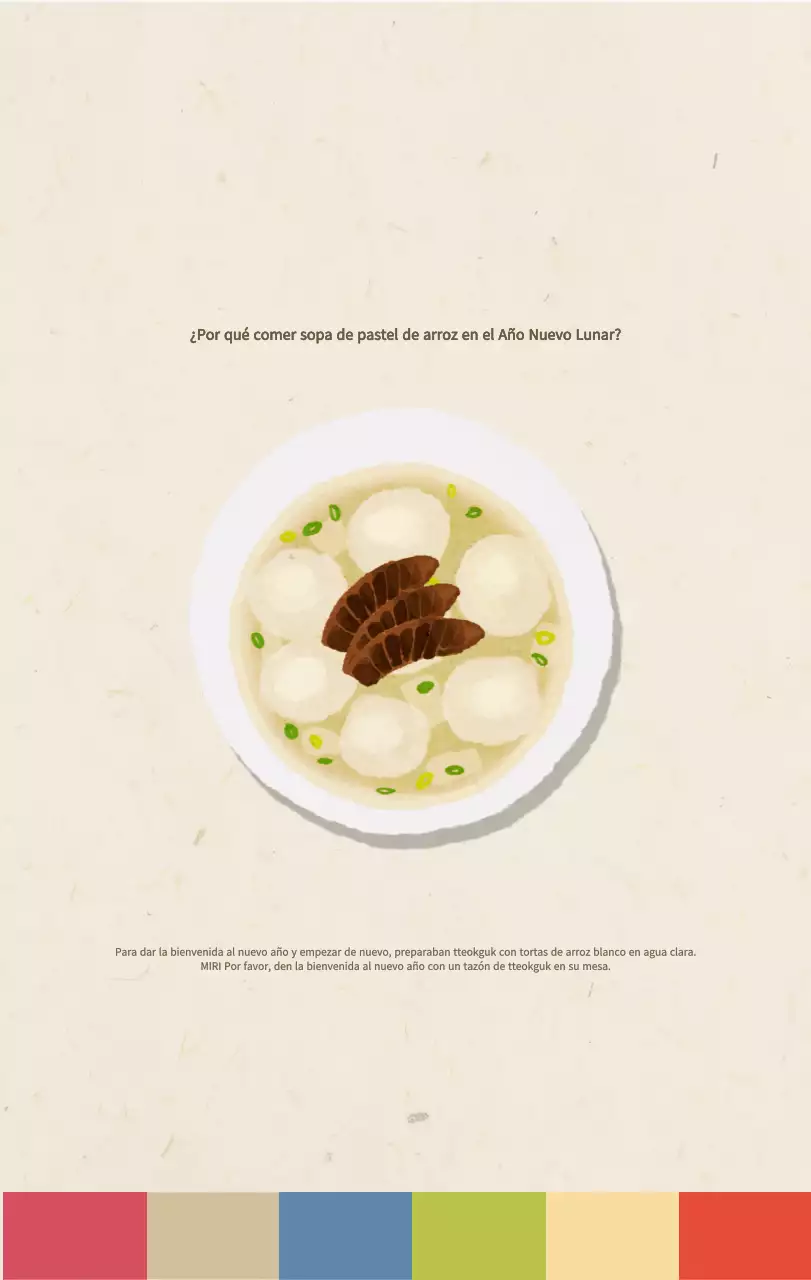 Calendario de comidas tradicionales en beige