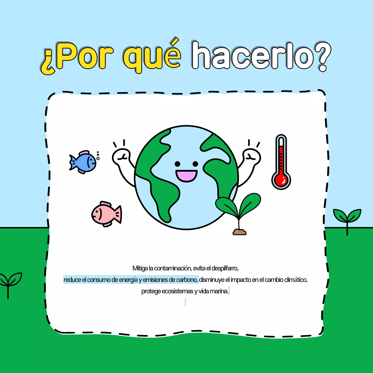 Promover el reto vital verde y azul claro