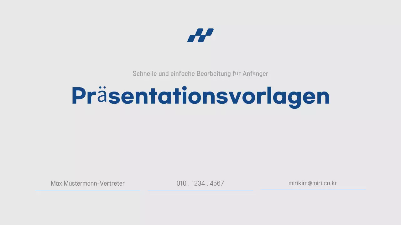 Einfacher Präsentationsbericht in Blau und Grau, schnell und einfach zu bearbeiten