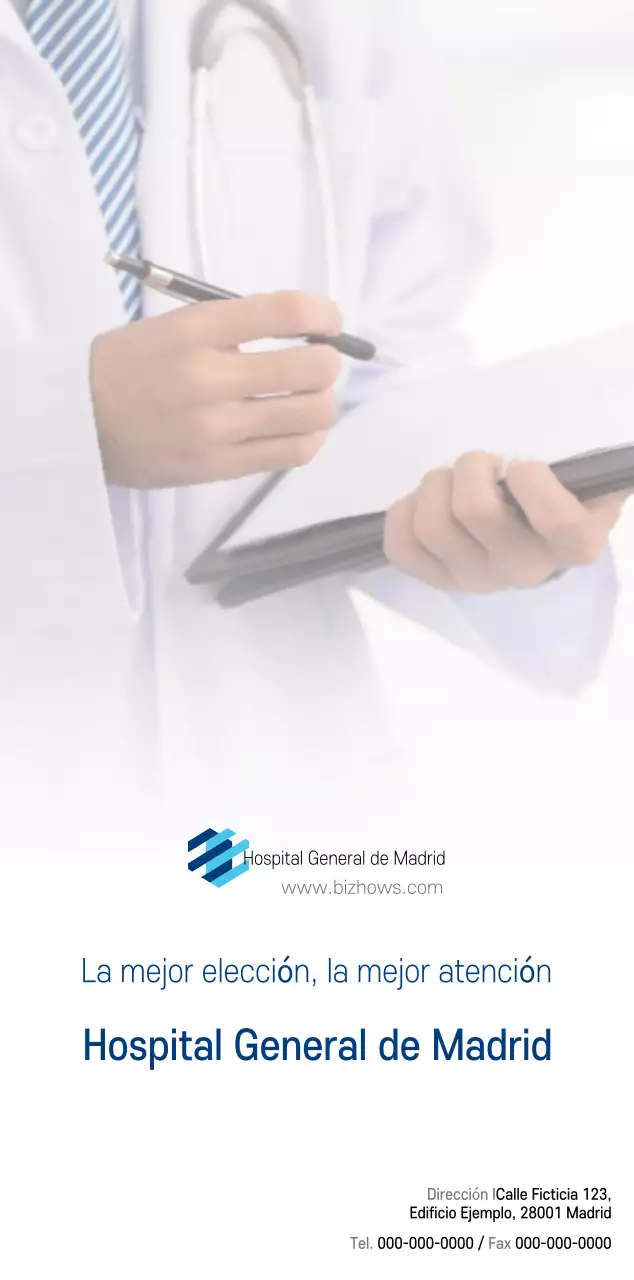 Calendario promocional Hospital Navy White Simple