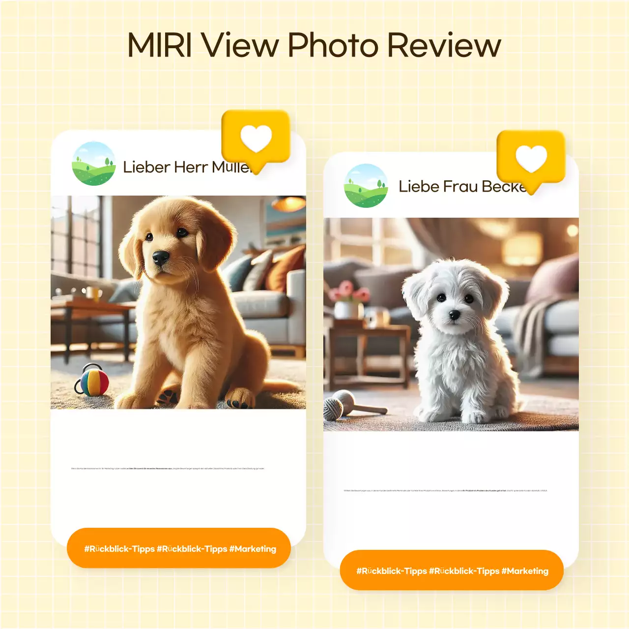 Gelbe einfache Bewertungsvorlage fördern