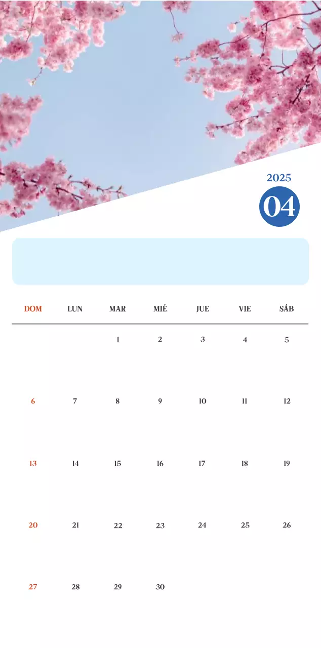 Calendario del Hospital Moderno Azul