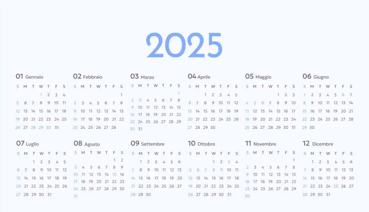 Calendario con foto tracciatore di obiettivi con un tocco di blu