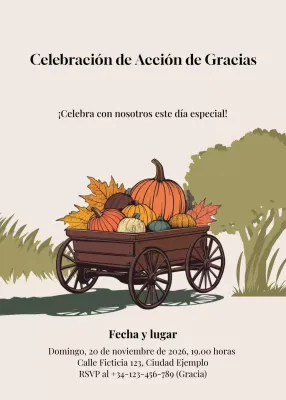 invitación celebración rústica beige