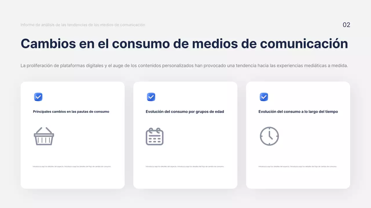 Informe moderno de análisis de marketing en azul marino