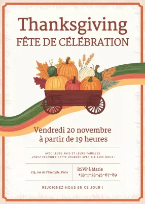 invitation rustique orange pour Thanksgiving