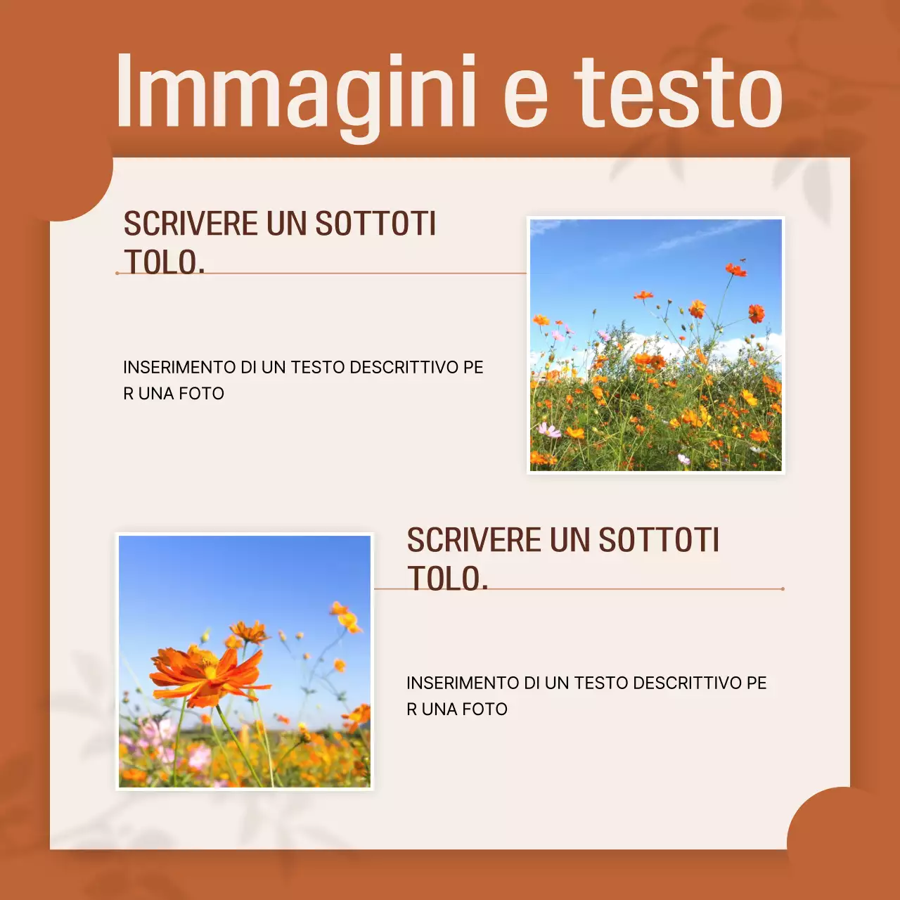 Documentazione del design semplice arancione