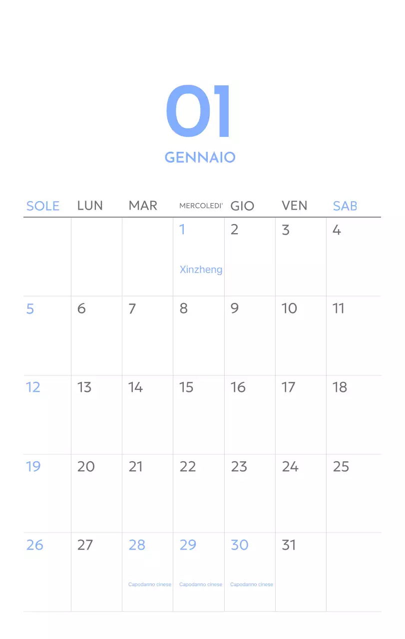 Calendario con foto tracciatore di obiettivi con un tocco di blu
