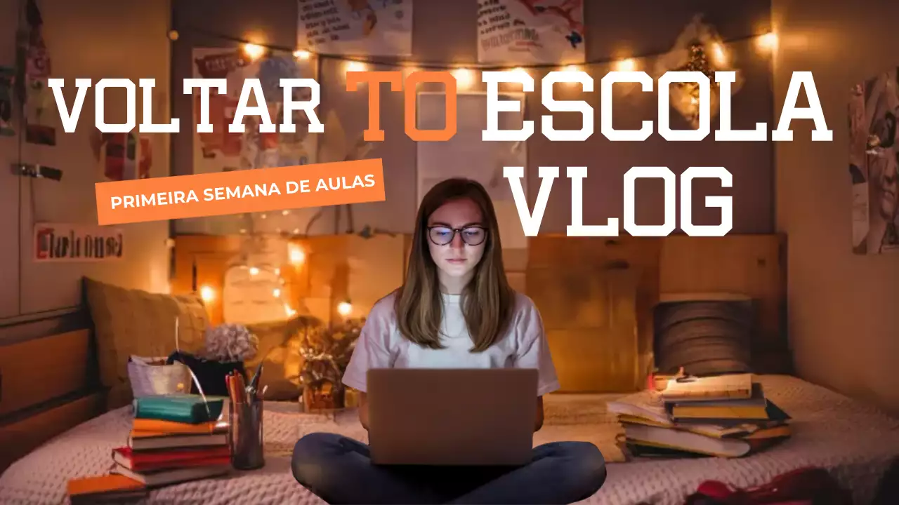 laranja castanho regresso às aulas vlog estilo moderno