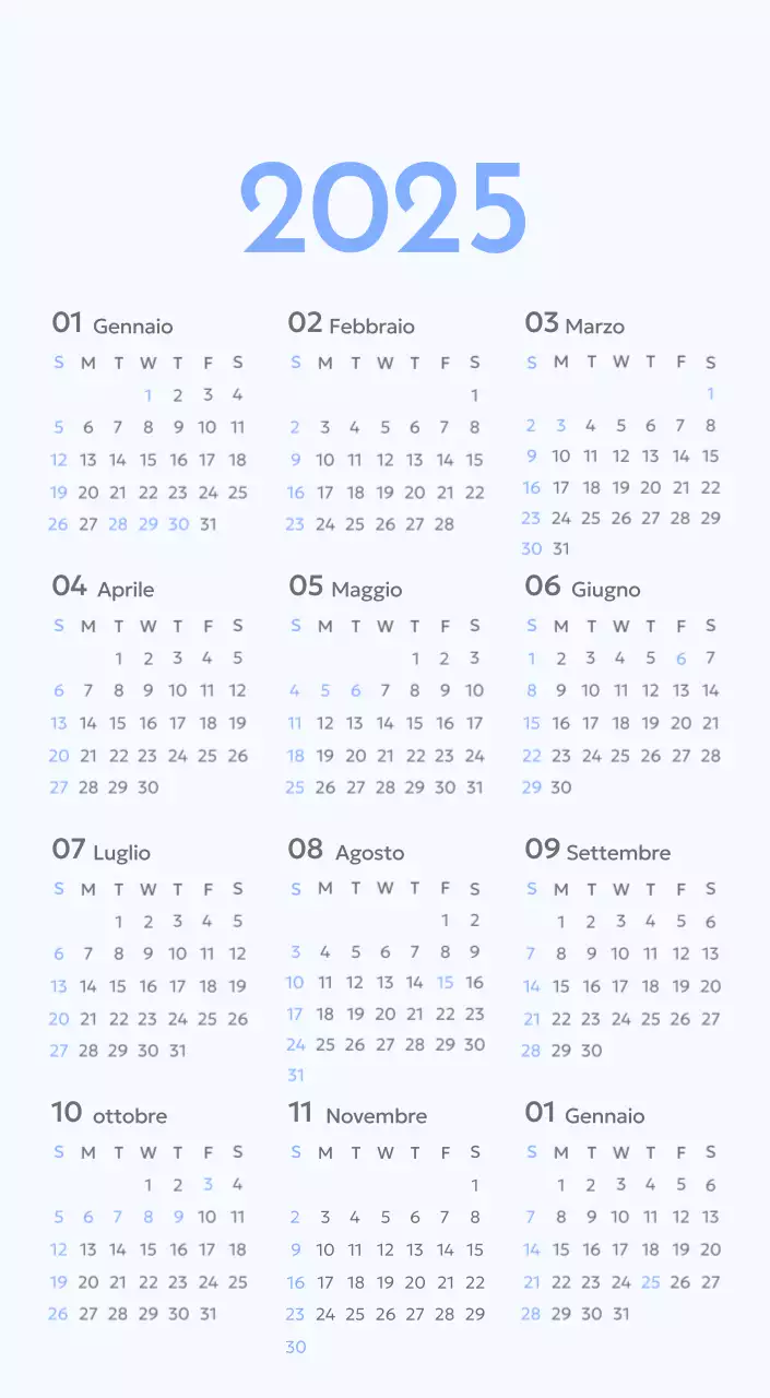 Calendario con foto tracciatore di obiettivi con un tocco di blu