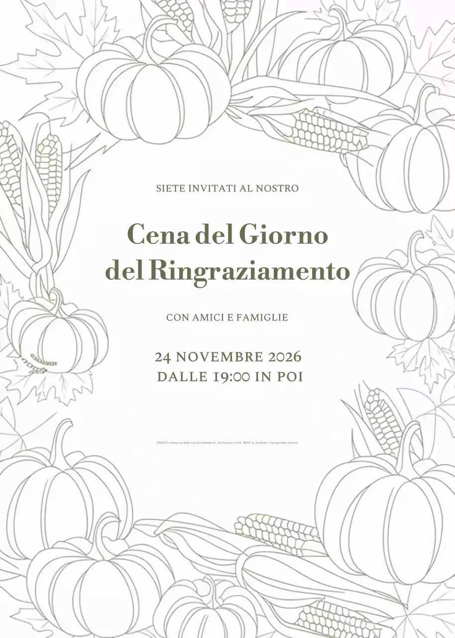 Invito tradizionale per il Ringraziamento beige