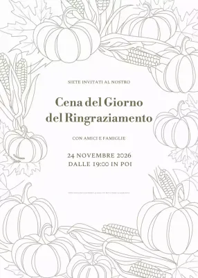 Invito tradizionale per il Ringraziamento beige