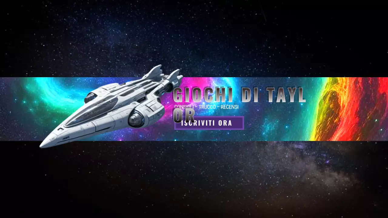 Pubblicità di giochi futuristici arcobaleno