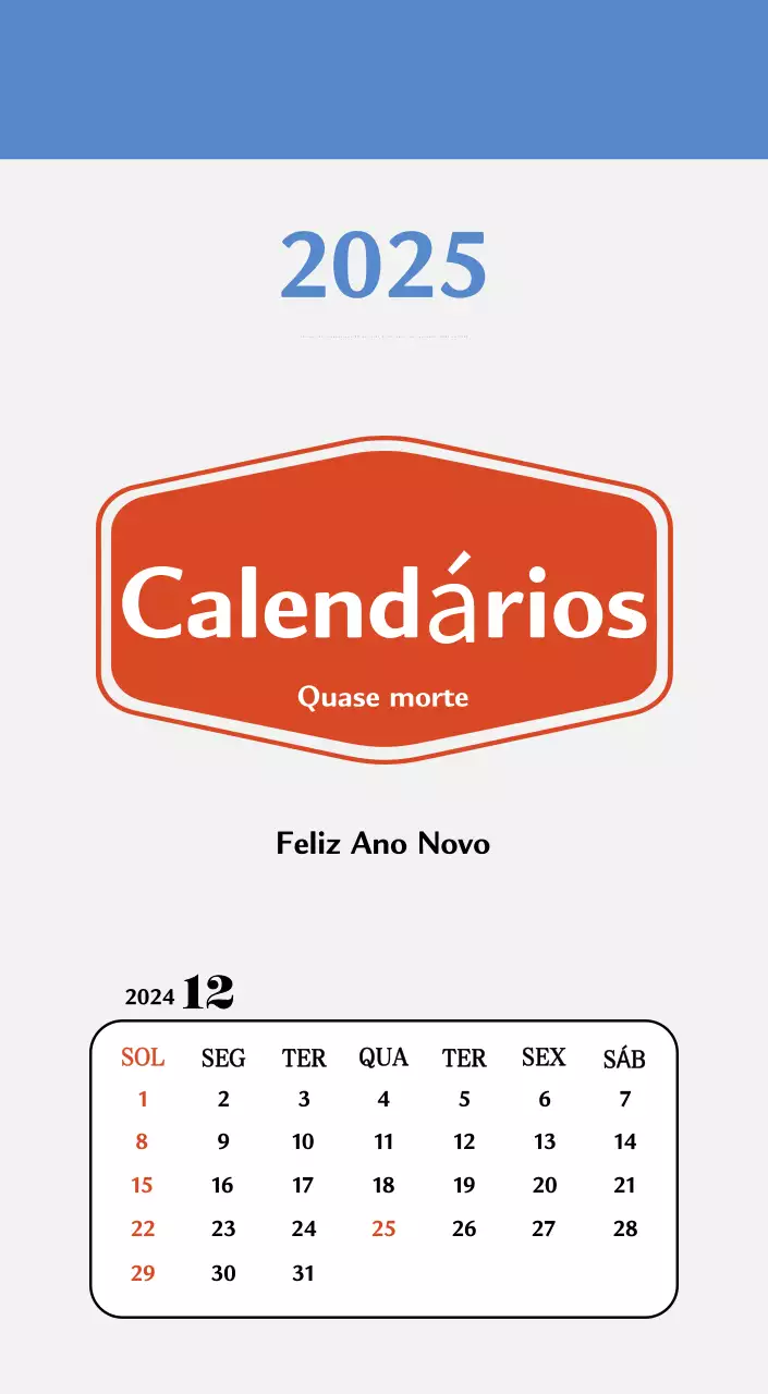 Calendário de memória com conceito retro em vermelho