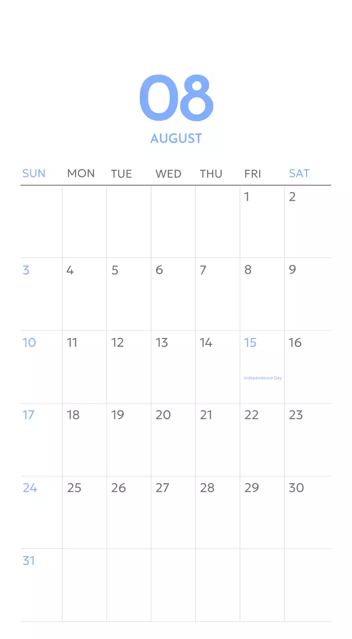 Photo goal tracker calendar with a splash of blue