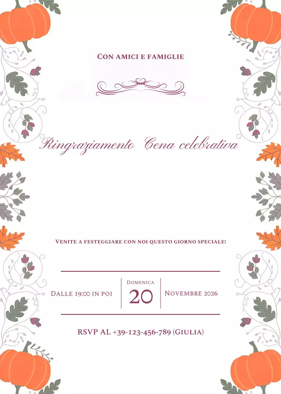 Invito alla cena del Ringraziamento