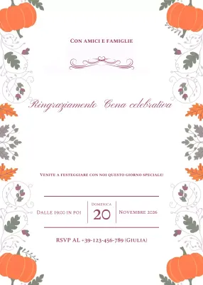 Invito alla cena del Ringraziamento