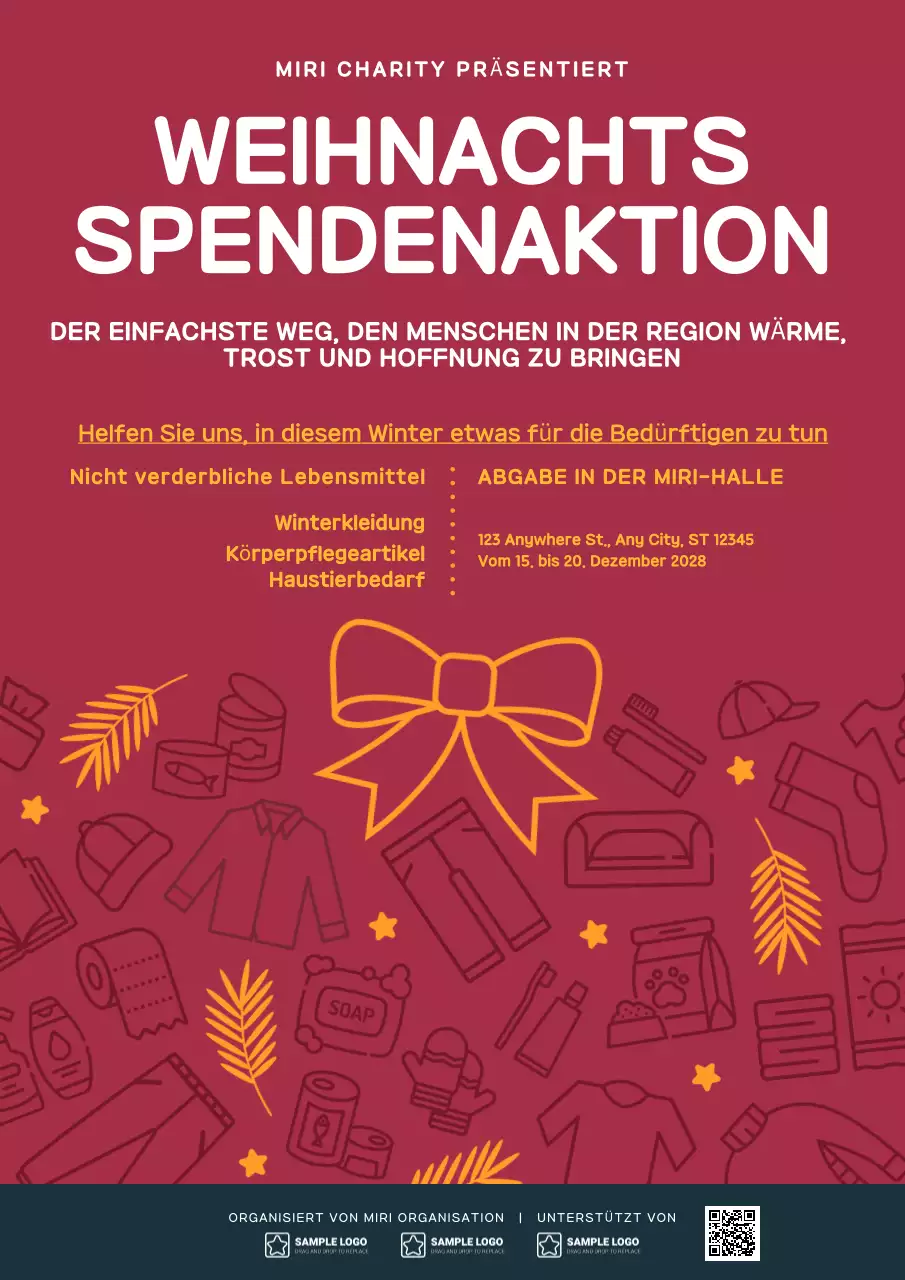 einfache festliche Wohltätigkeitsanzeige