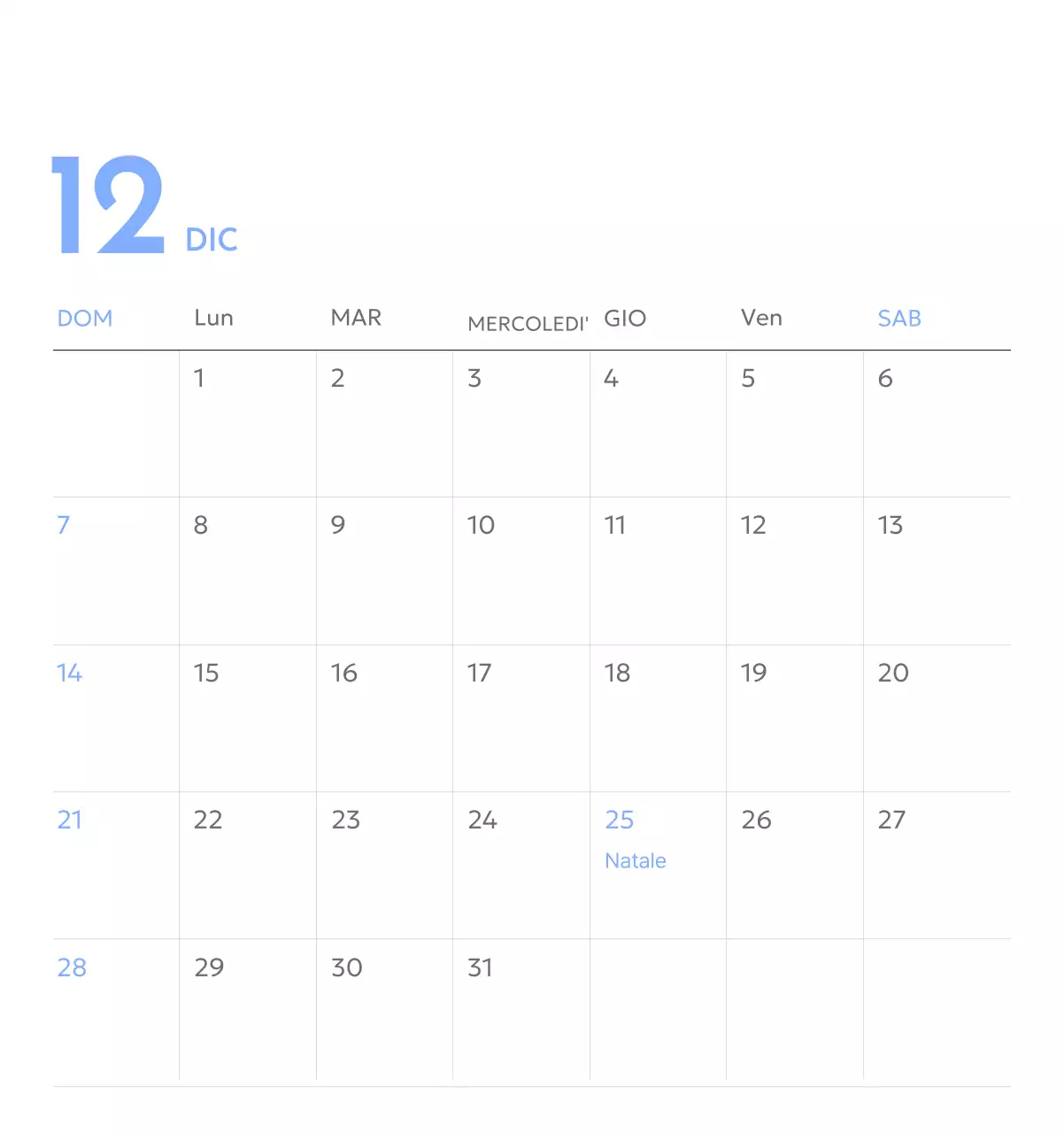 Calendario con foto tracciatore di obiettivi con un tocco di blu