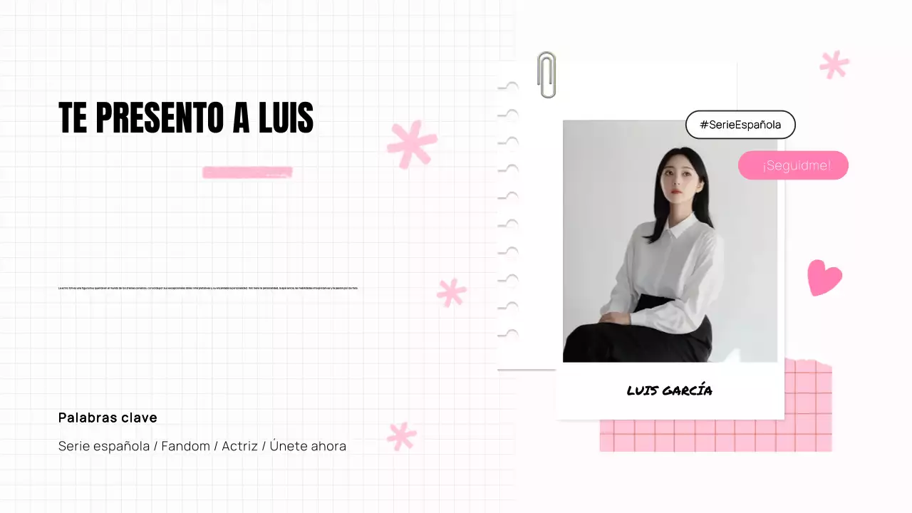 ESTÉTICA DE MODA ELEGANTE K-DRAMA PITCH DECK ACTRIZ PRESENTACIÓN