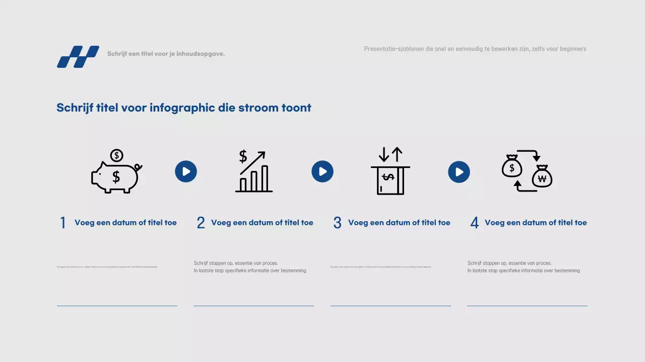 Eenvoudig presentatierapport in blauw en grijs, snel en gemakkelijk te bewerken