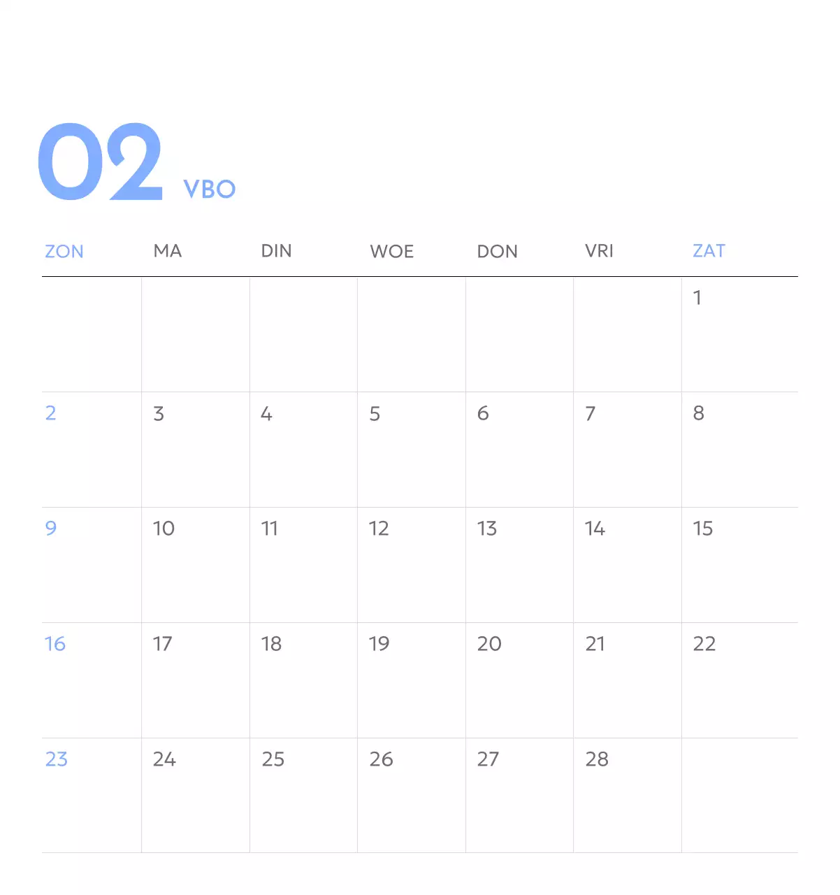 Photo goal tracker kalender met een vleugje blauw