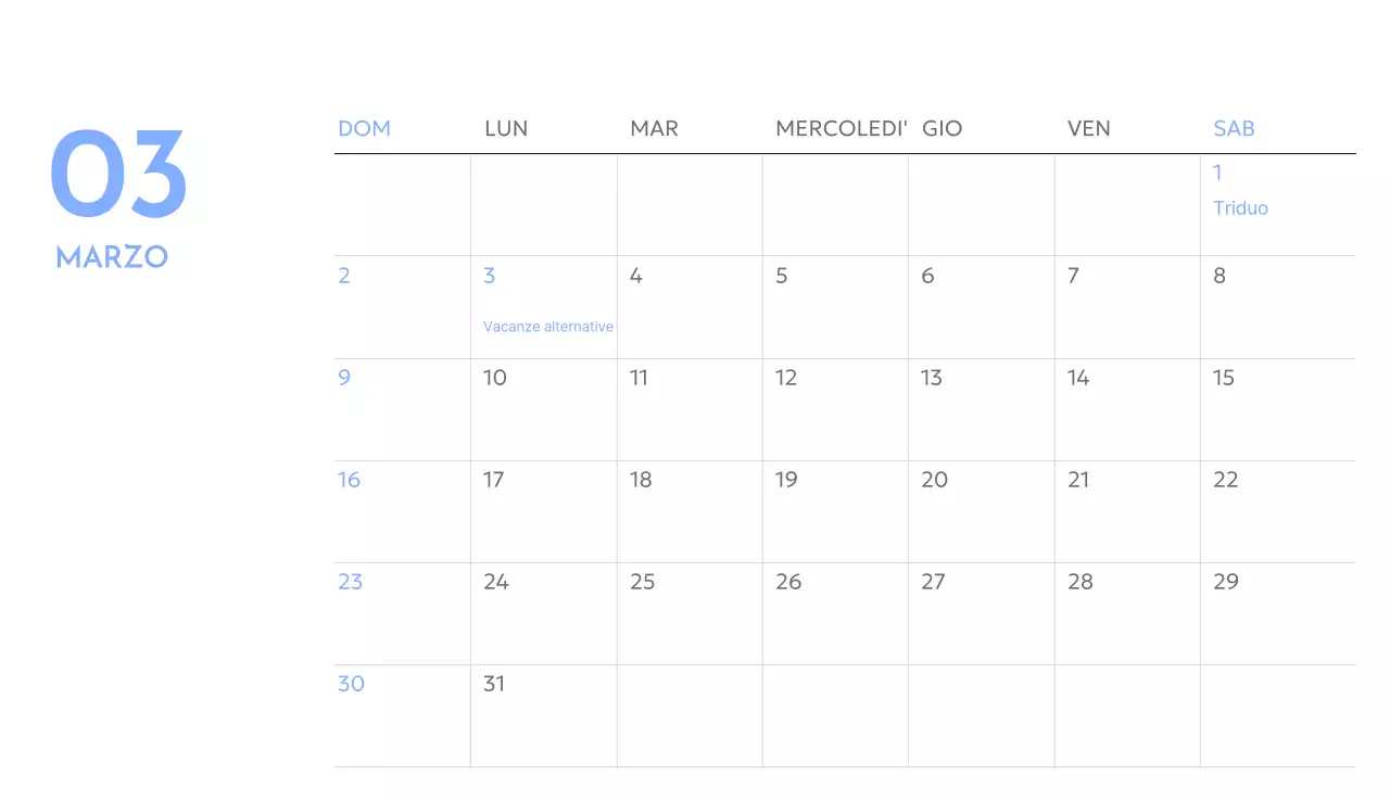 Calendario con foto tracciatore di obiettivi con un tocco di blu