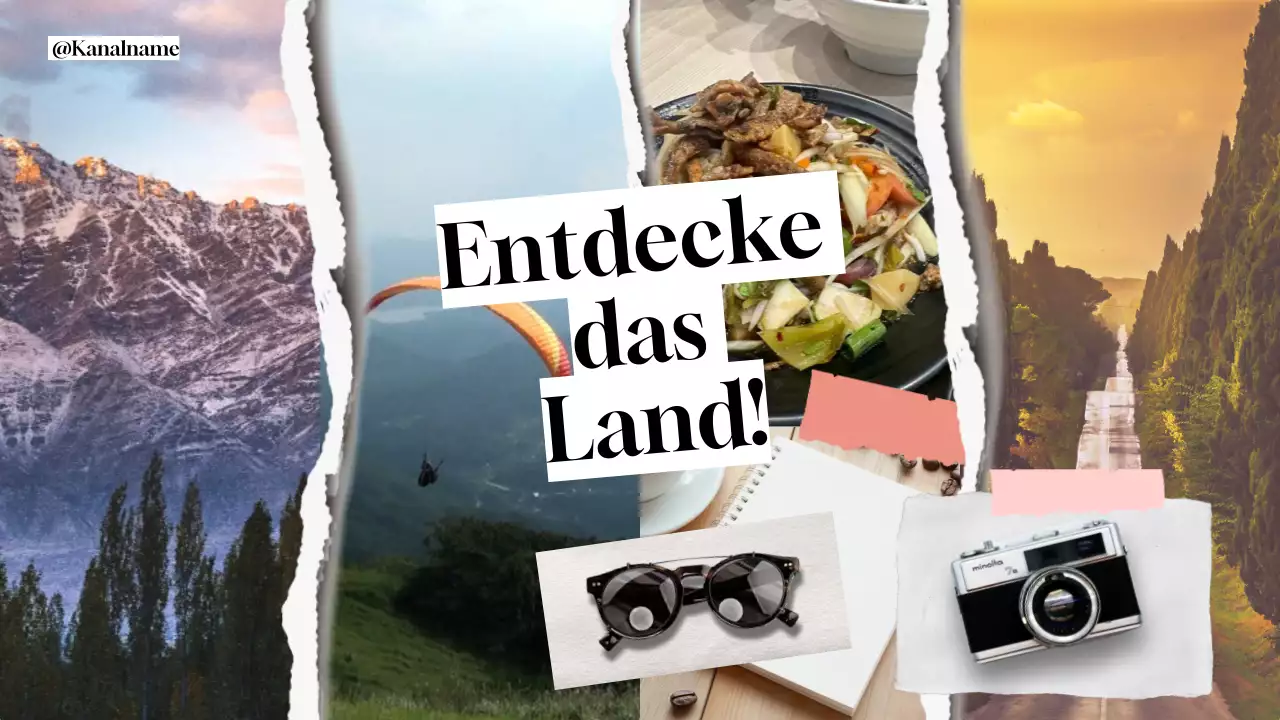 gelb blau weiß reisen vlog modernen Stil