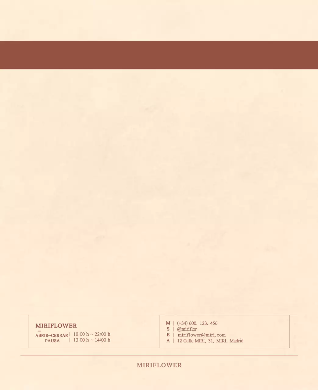 Un calendario sentimental de floristería en papel de lana marrón claro y marrón concepto