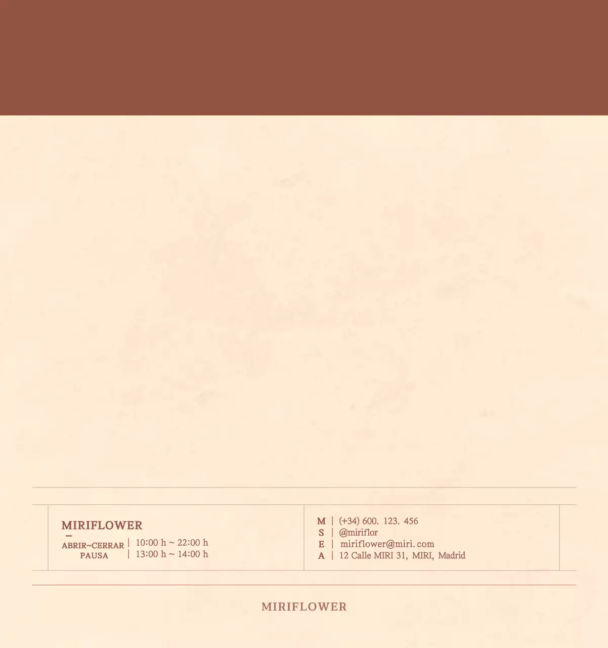 Un calendario sentimental de floristería en papel de lana marrón claro y marrón concepto