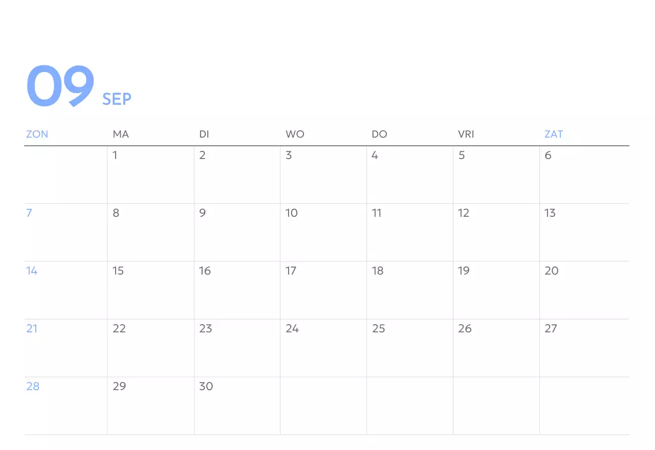 Photo goal tracker kalender met een vleugje blauw