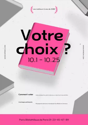 Événement de lecture "Hot Pink Modern" (rose vif)