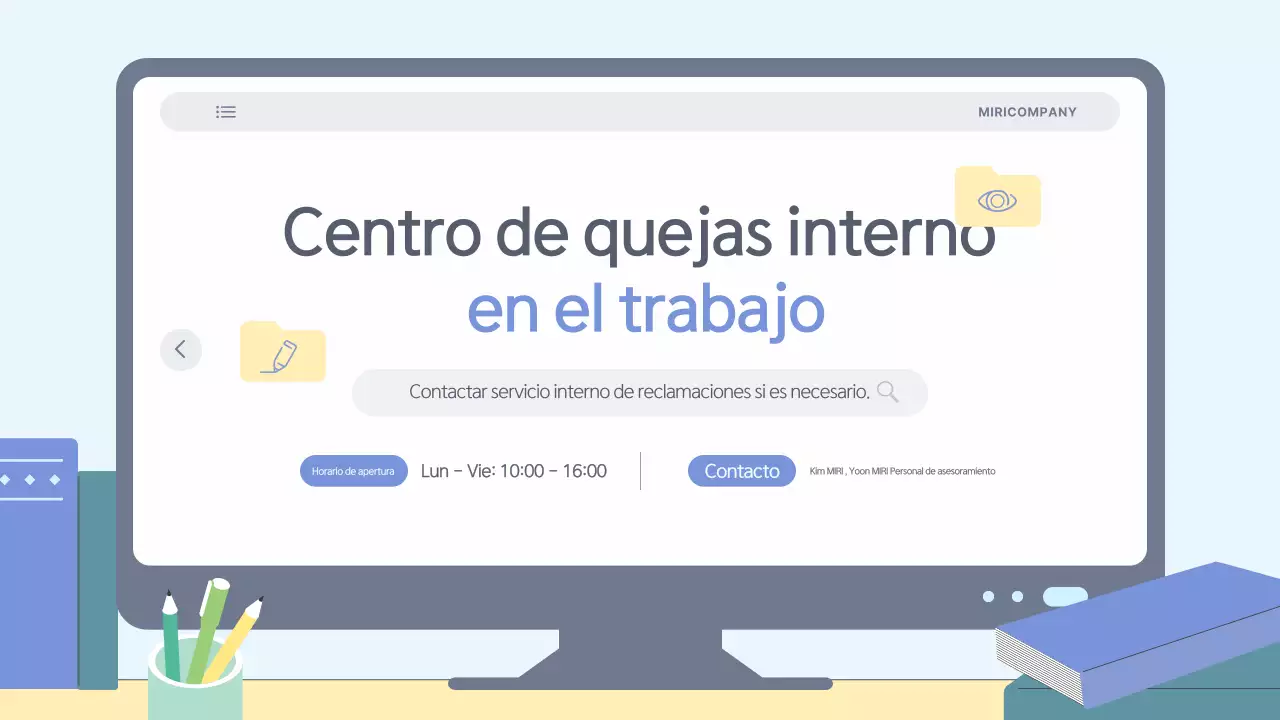 Materiales sencillos y de color azul claro para la formación en prevención del acoso laboral
