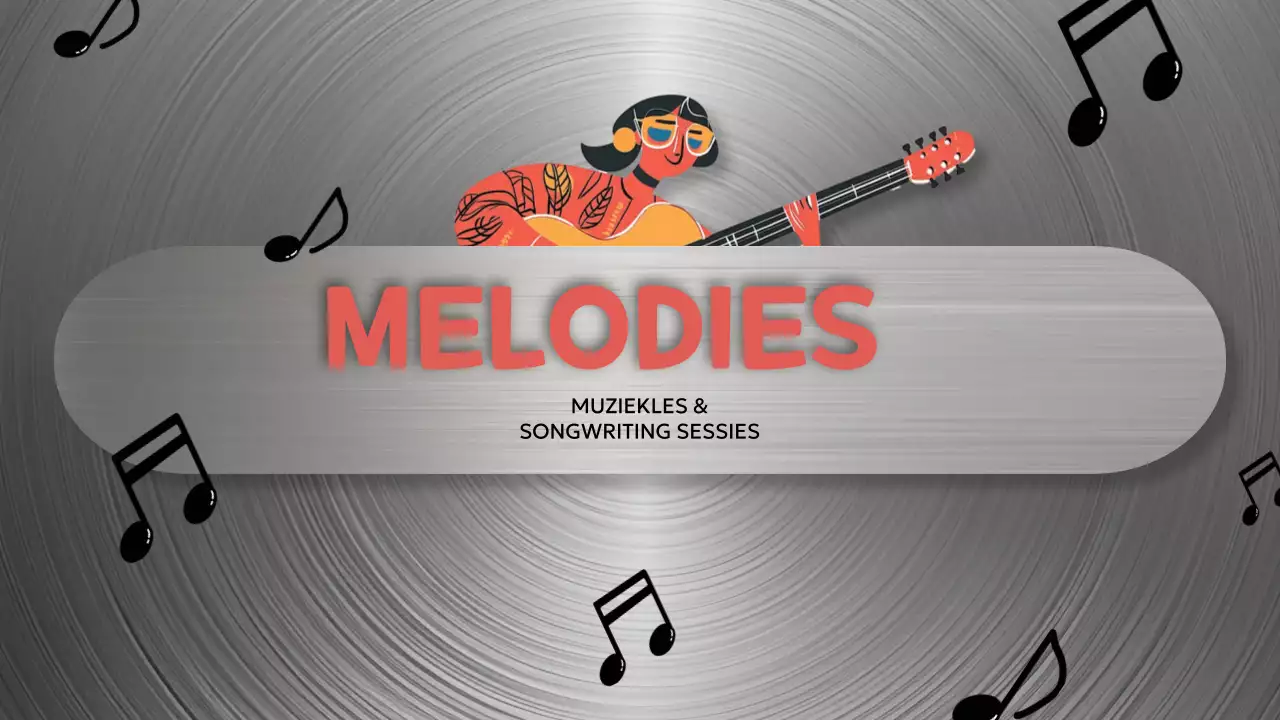 zilver oranje muziek tutorial youtube kanaal sjabloon cartoon stijl