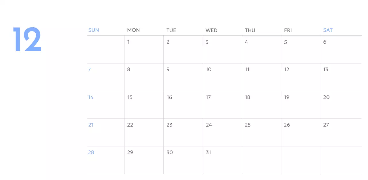 青色が映えるフォトゴールトラッカーカレンダー