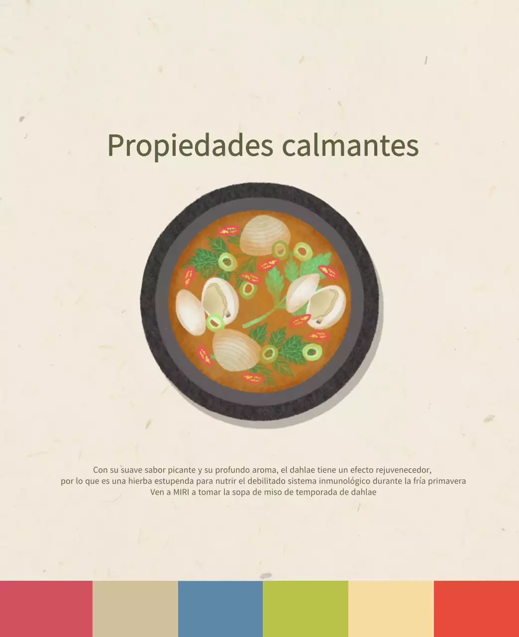 Calendario de comidas tradicionales en beige