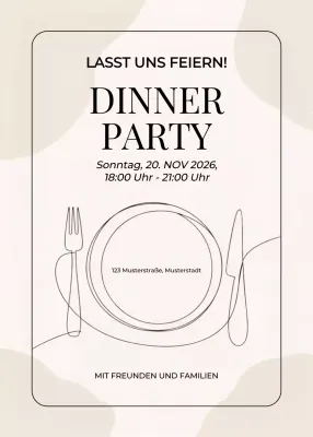 beige ästhetische Danksagung Einladung zum Abendessen