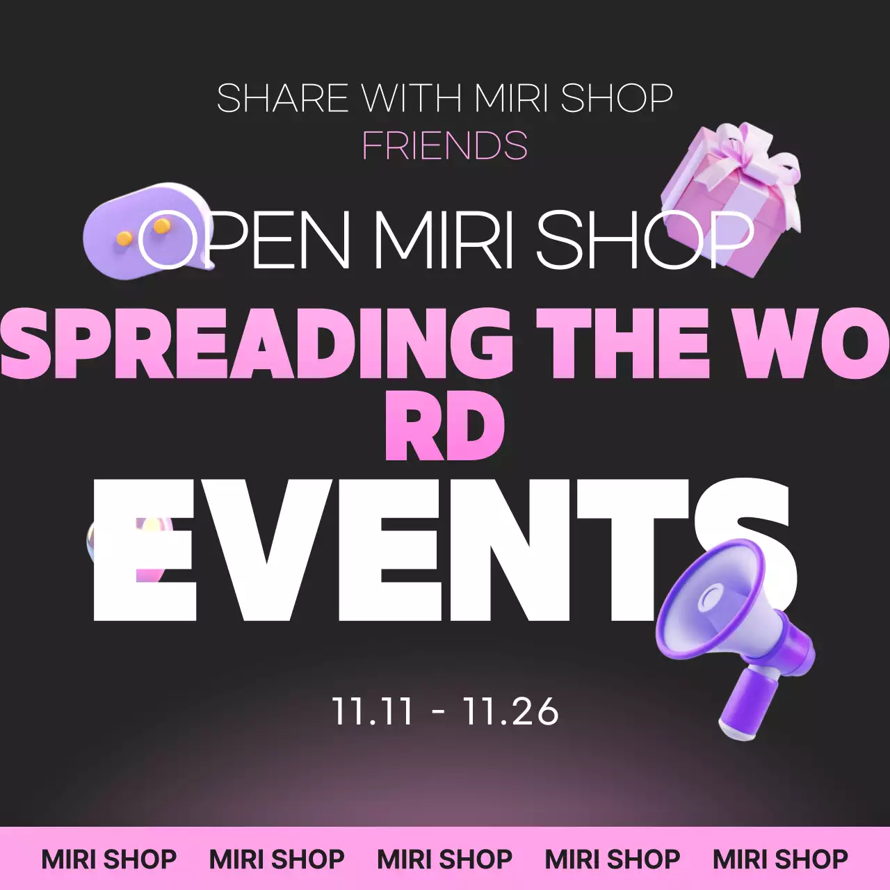 Carrossel de promoção de eventos da Pink Trendy no Instagram