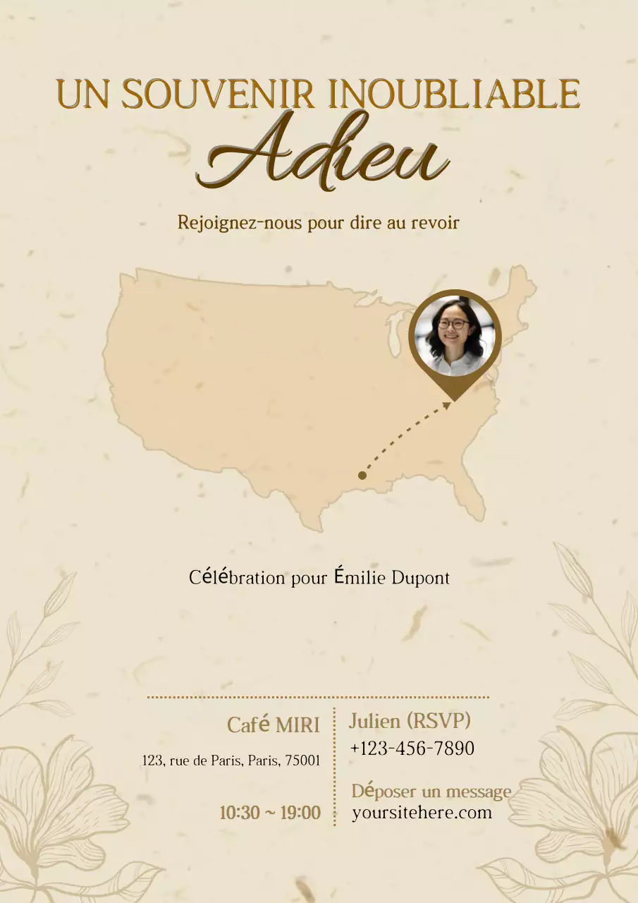Beige Elegant Farewell Invitation Web Poster