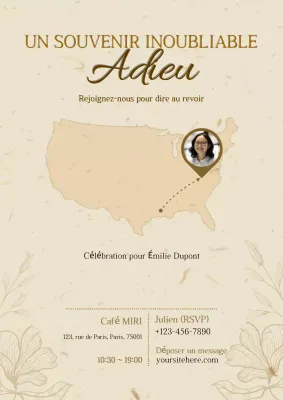 Beige Elegant Farewell Invitation Web Poster
