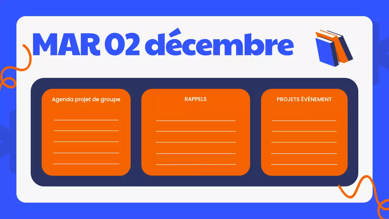 Planificateur d'agenda de classe moderne bleu Présentation