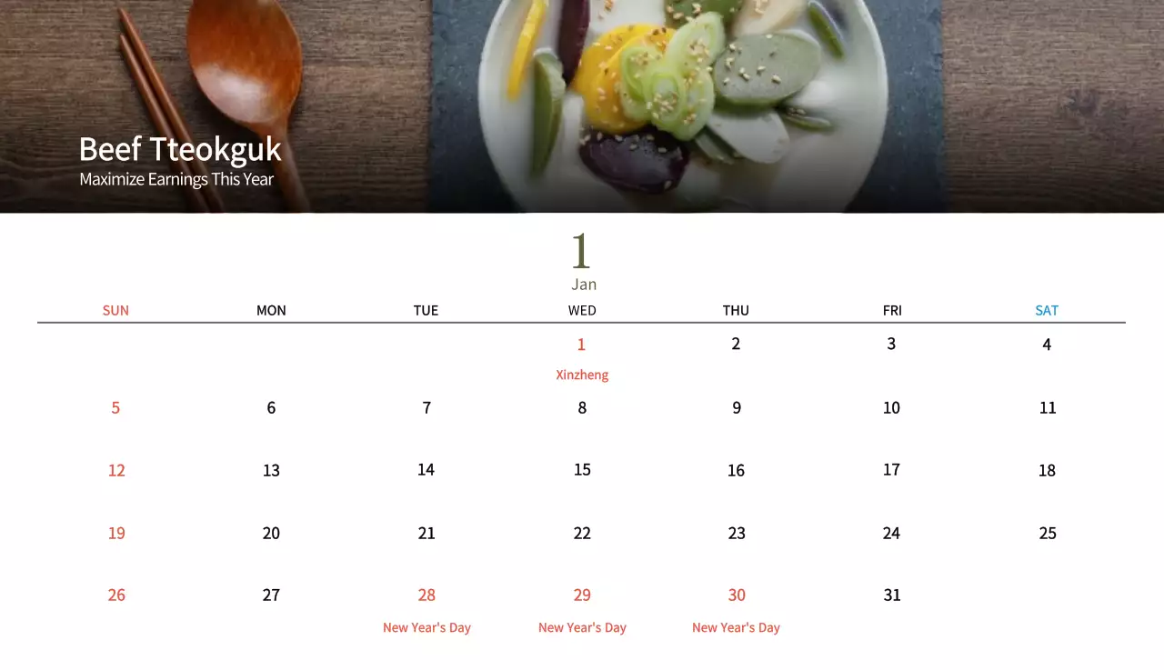 Kalender Makanan Tradisional Krem