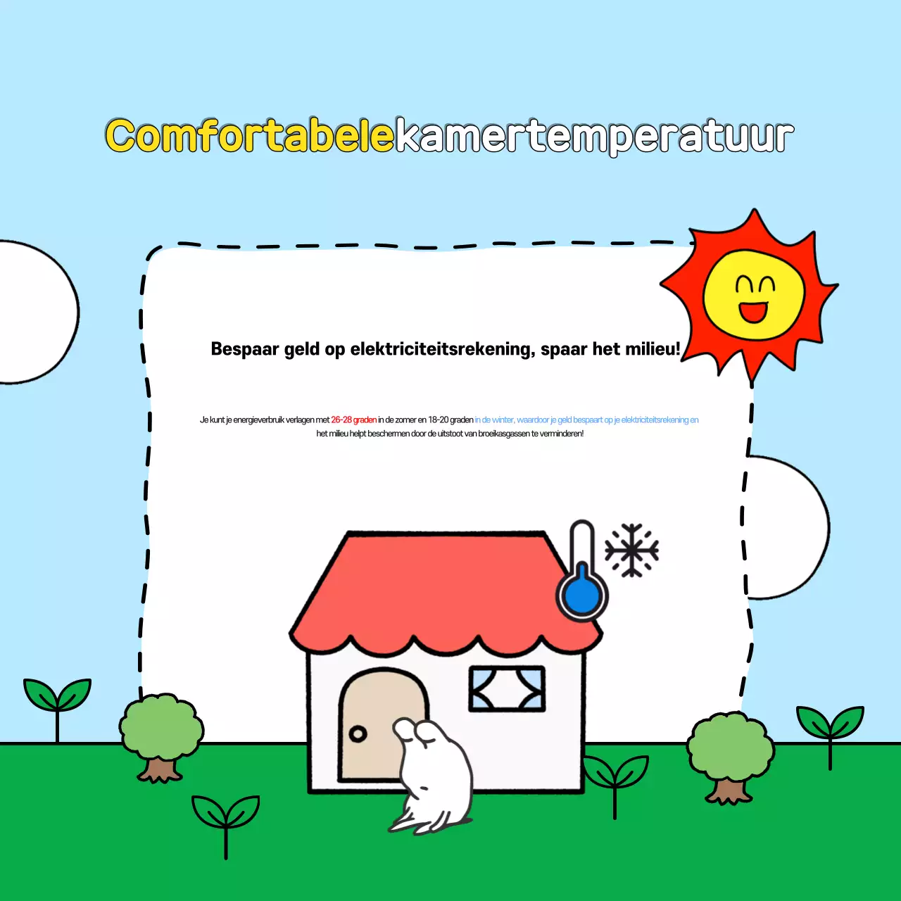 Promoot de groene en lichtblauwe levensuitdaging