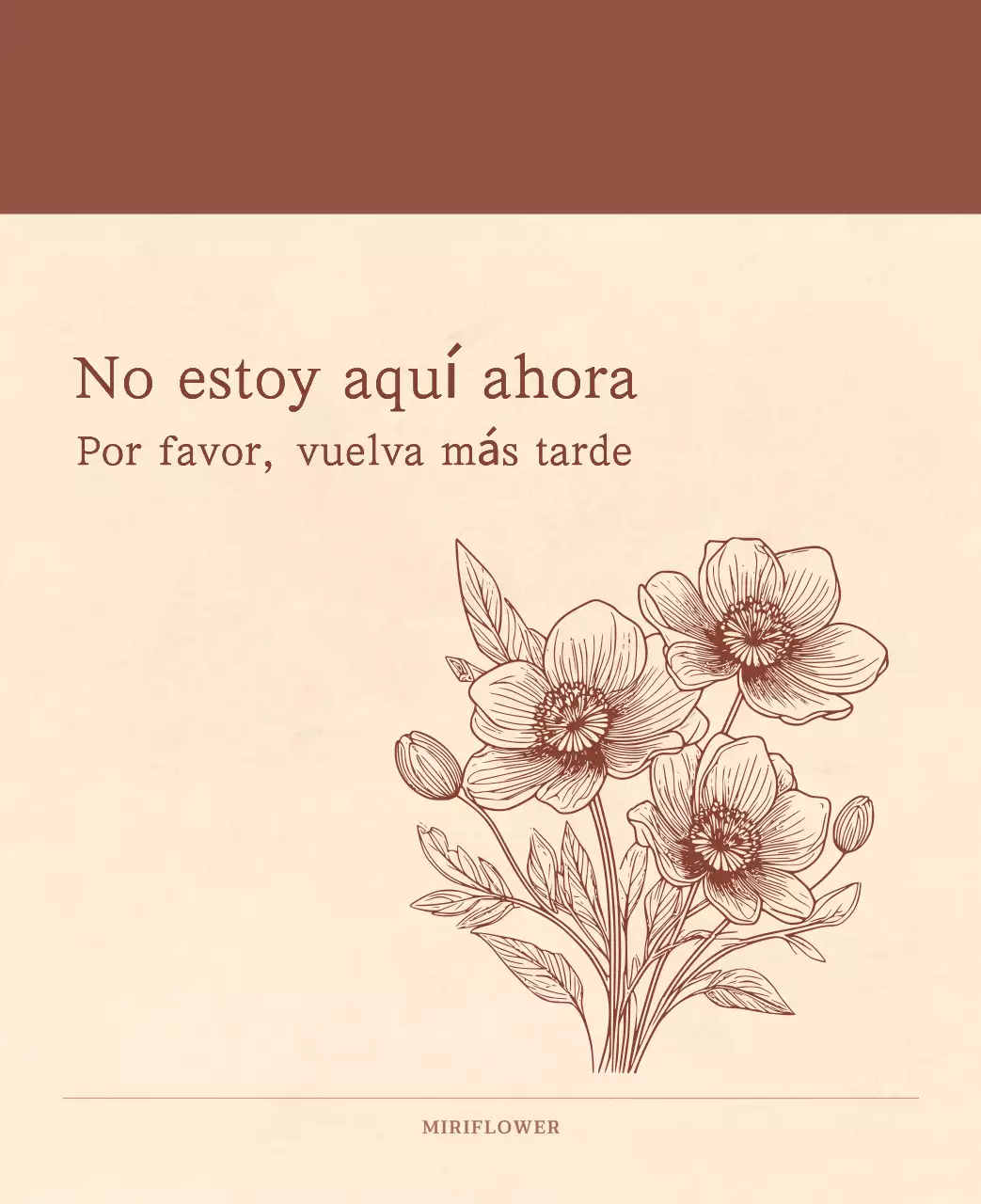 Un calendario sentimental de floristería en papel de lana marrón claro y marrón concepto