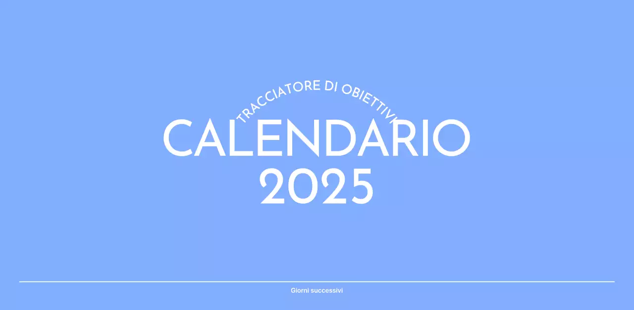 Calendario con foto tracciatore di obiettivi con un tocco di blu