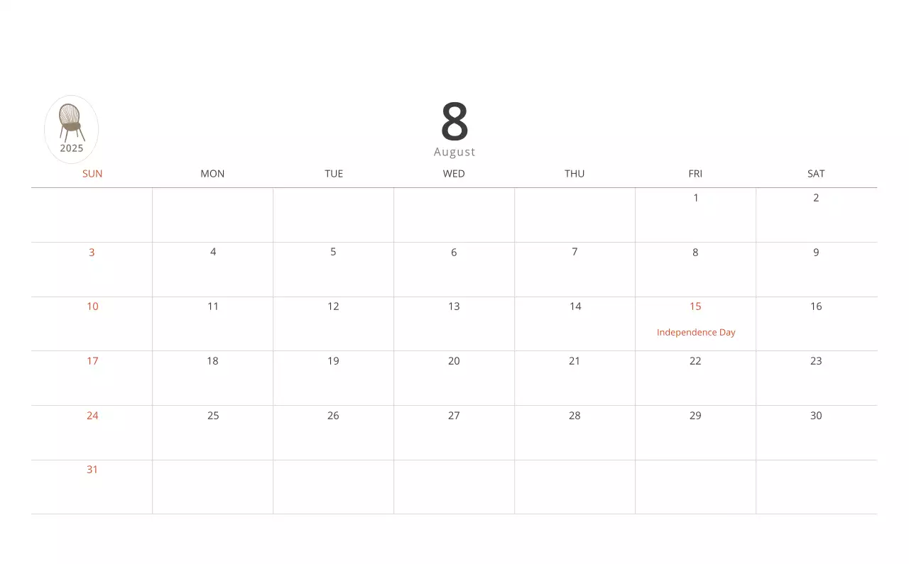 Kalender interior minimalis berwarna krem